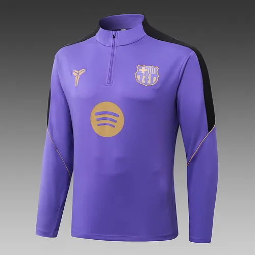 2026/2027 Barcelona Half-Pull Training Lila Fußballtrikot 1:1 Thai-Qualität Set – Bild 4