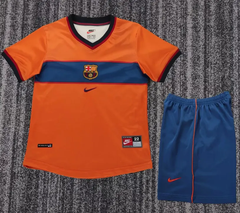 1998-1999 Retro Barcelona Terza Trasferta Maglia da calcio Qualità thai 1:1 Taglia bambino