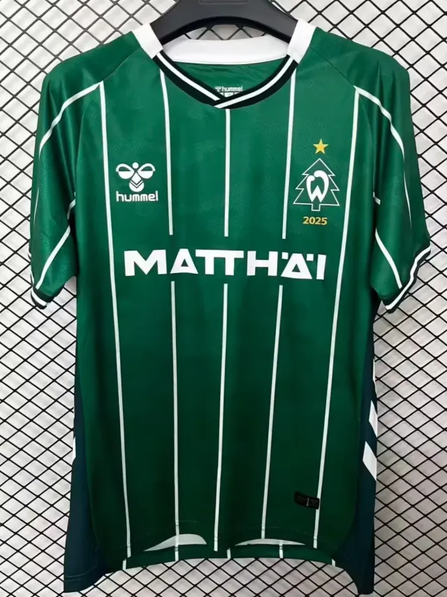 2025/2026 Werder Bremen Domowa Christmas Wersja Zielony Koszulka piłkarska Jakość tajska 1:1