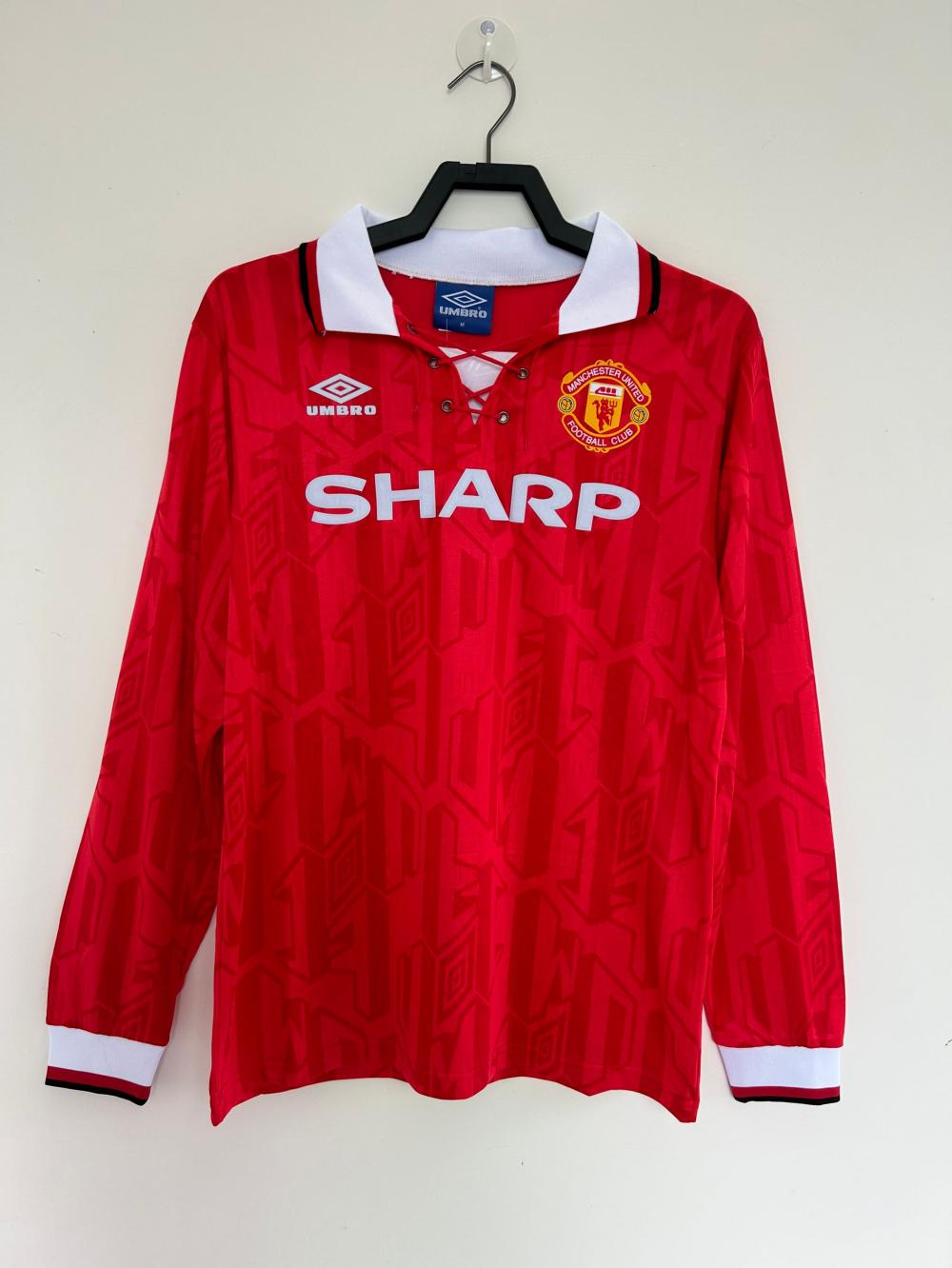 1992/1994 Retro Uzun kol Manchester United İç saha Futbol forması 1:1 Tayland kalitesi