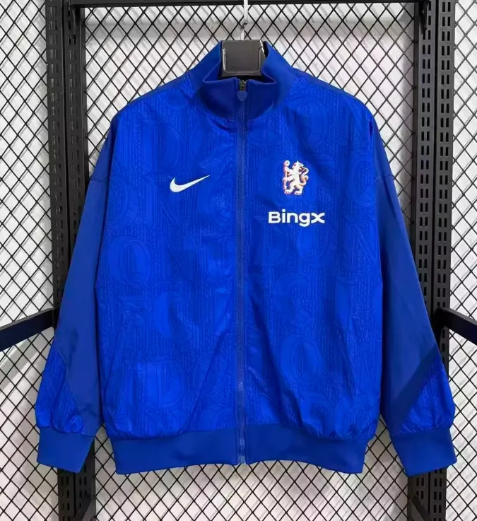 2025/2026 Chelsea Giacca a vento Blu Maglia da calcio Qualità thai 1:1
