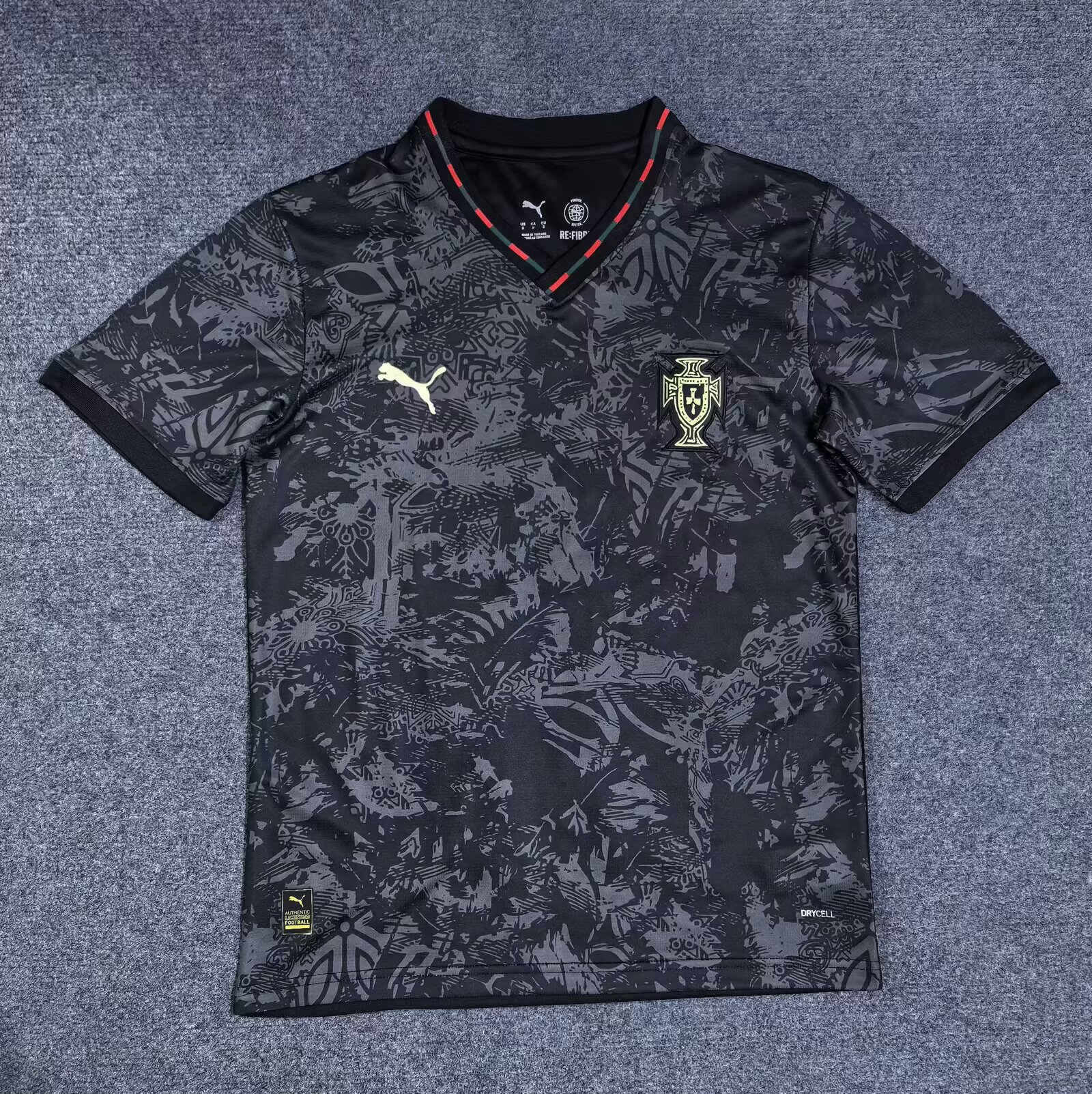 2025/2026 Portugal Sonderedition Grau-Schwarz Fußballtrikot 1:1 Thai-Qualität
