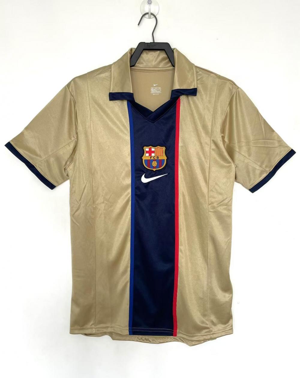 2001/2002 Retro Barcelona Deplasman Futbol forması 1:1 Tayland kalitesi