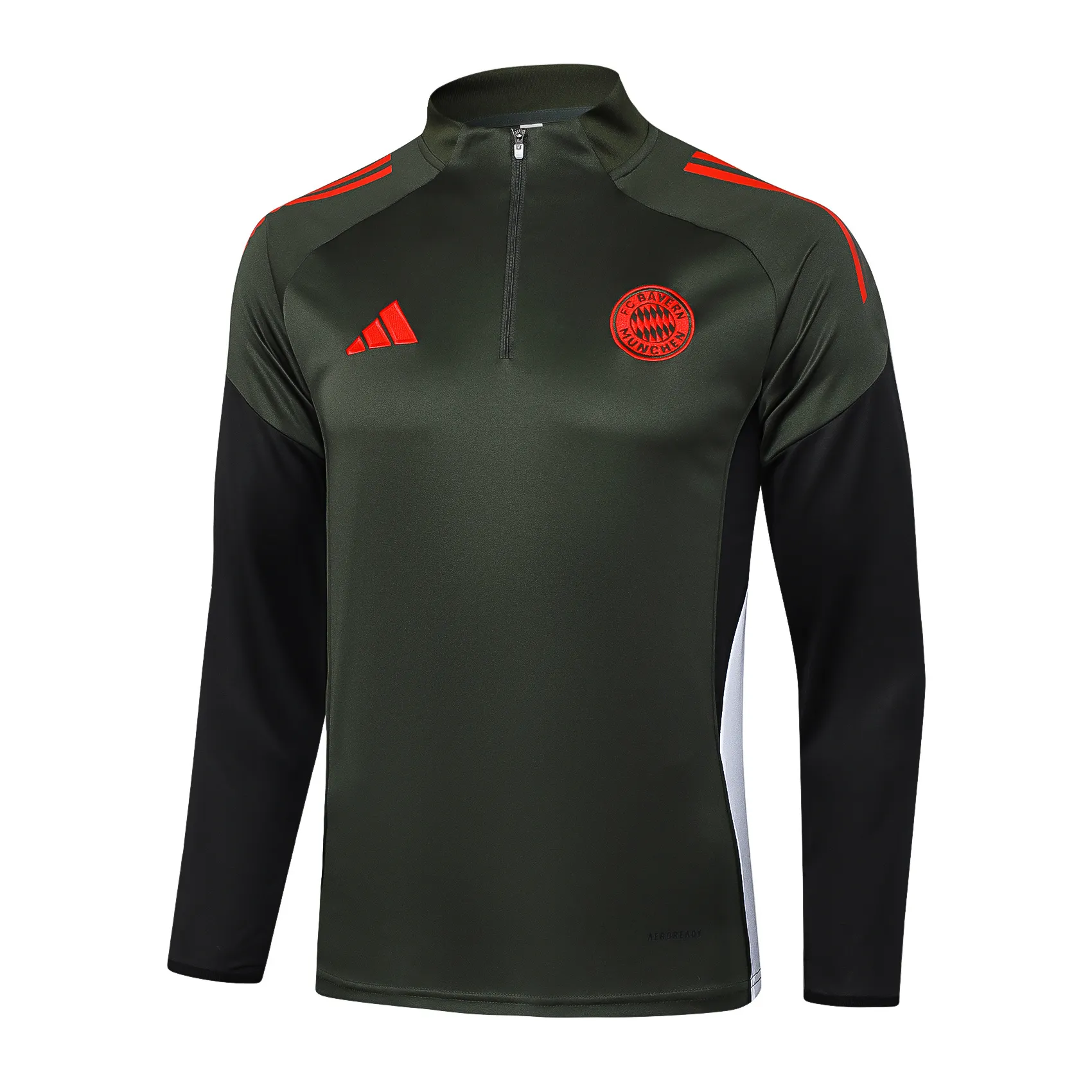 2025/2026 Bayern Munich Half-Pull Training Suit Dark Green Football Shirt 1:1 Thai Quality Set - Image 3
