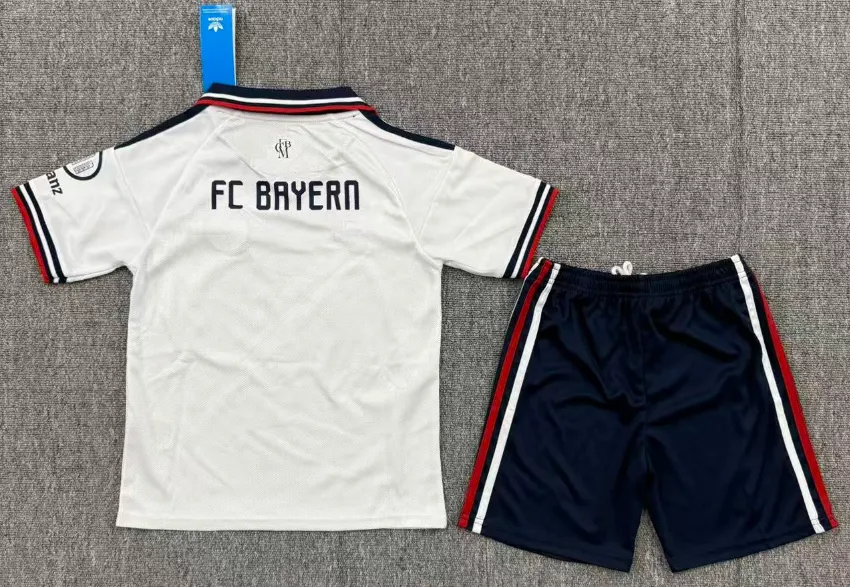 2026/2027 Bayern Munich Гостевая Футбольная футболка Тайское качество 1:1 Детский размер — изображение 3