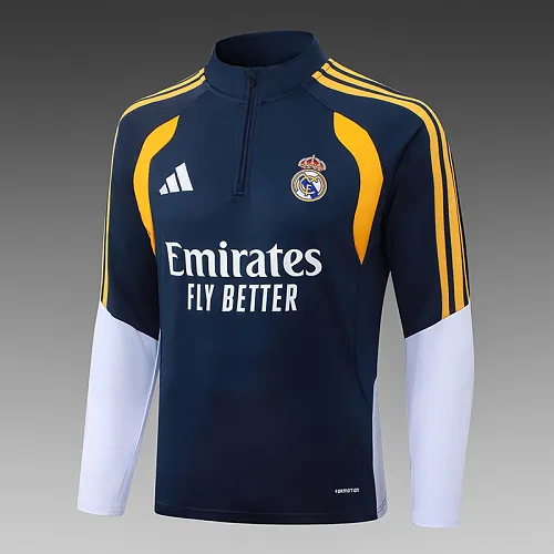 2026/2027 Real Madrid Blau Halbreißverschluss-Trainingsanzug Royal Blau Fußballtrikot 1:1 Thai-Qualität Set – Bild 5