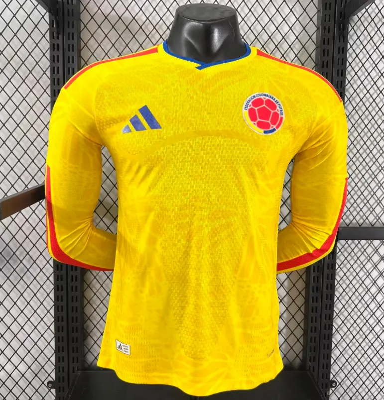 2026 Langarm Spielerversion Kolumbien Nationalmannschaft Heim Fußballtrikot 1:1 Thai-Qualität