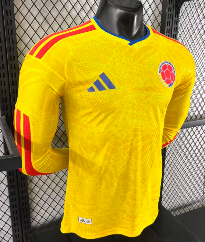 2026 Langarm Spielerversion Kolumbien Nationalmannschaft Heim Fußballtrikot 1:1 Thai-Qualität – Bild 3