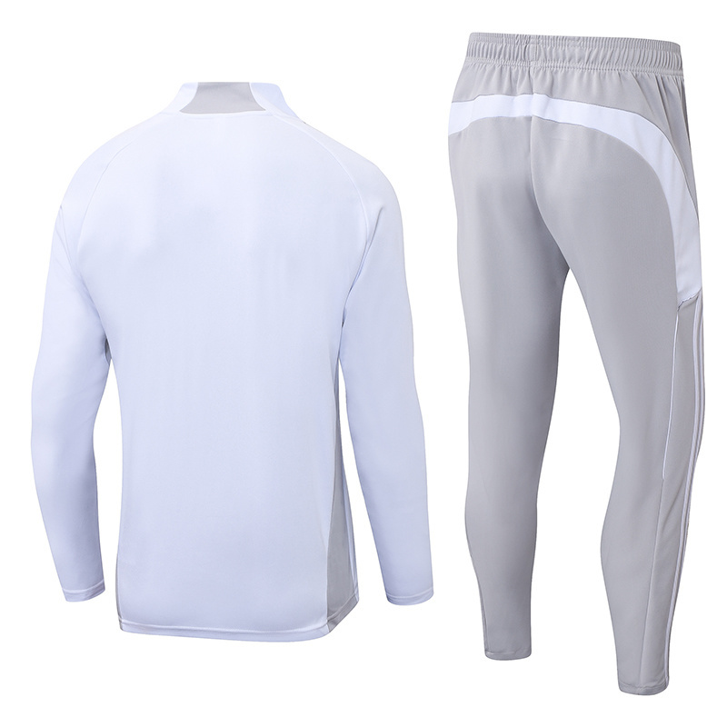 2025-2026 Real Madrid Wit Grijs Halve-rits trainingspak Voetbalshirt 1:1 Thaise kwaliteit Set - Afbeelding 2