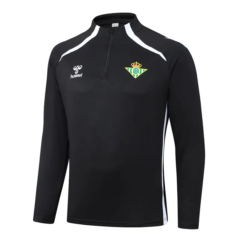 2025/2026 Real Betis Halbreißverschluss-Trainingsanzug Schwarz Fußballtrikot 1:1 Thai-Qualität Set – Bild 3