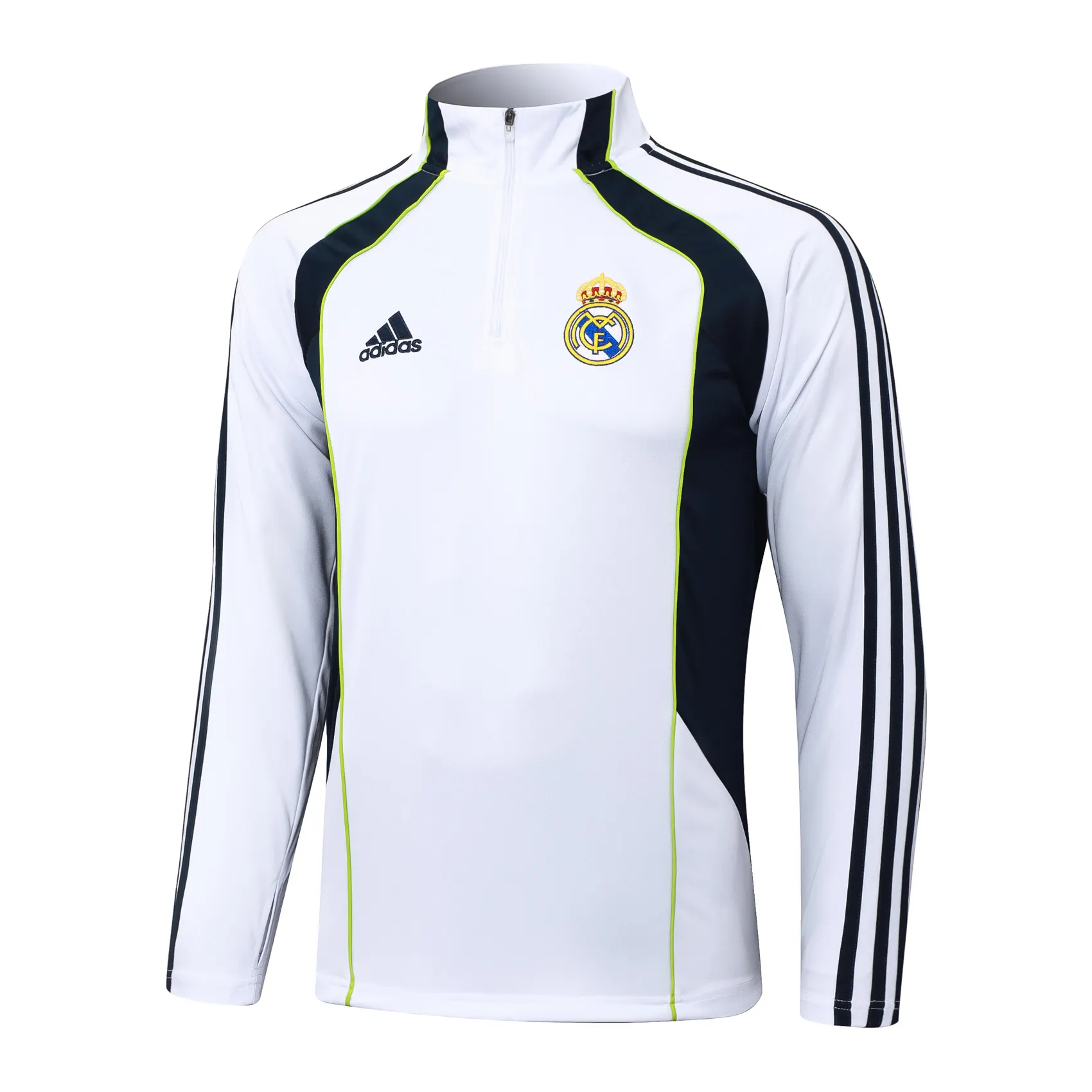 2025-2026 Real Madrid Retro White Half-Pull Training Suit Football Shirt 1:1 Thai Quality Set 01 - Image 3