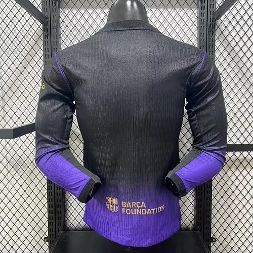 2026/2027 Manga longa Versão jogador Barcelona Fora Camisa de futebol Qualidade tailandesa 1:1 - Image 3