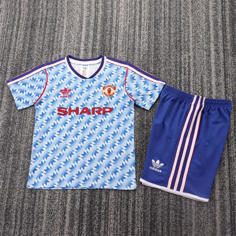 1990/1992 Retro Manchester United Trasferta Maglia da calcio Qualità thai 1:1 Taglia bambino