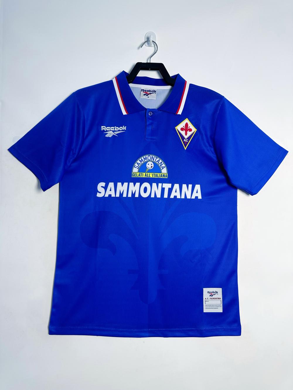 1995/1996 Retrô Fiorentina Casa Camisa de futebol Qualidade tailandesa 1:1