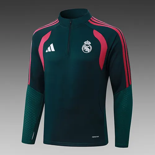 2026/2027 Real Madrid Blauw Halve-rits trainingspak Donker Groen Voetbalshirt 1:1 Thaise kwaliteit Set - Afbeelding 5