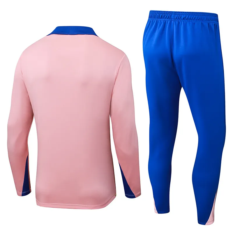 2025/2026 France Half-Pull Training Suit Pink Football Shirt 1:1 Thai Quality Set - Image 2