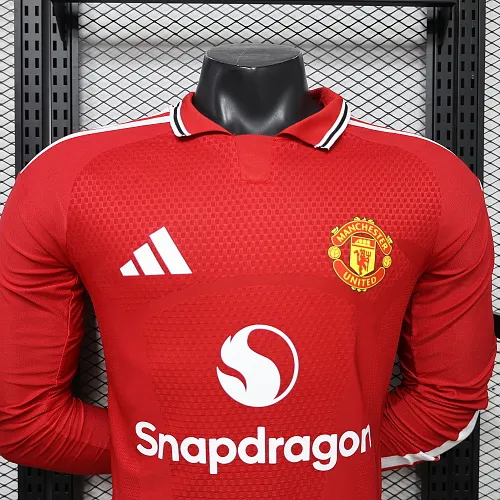 2026/2027 Long Sleeve Player Version Manchester United Home Football Shirt 1:1 Thai Quality - Image 3
