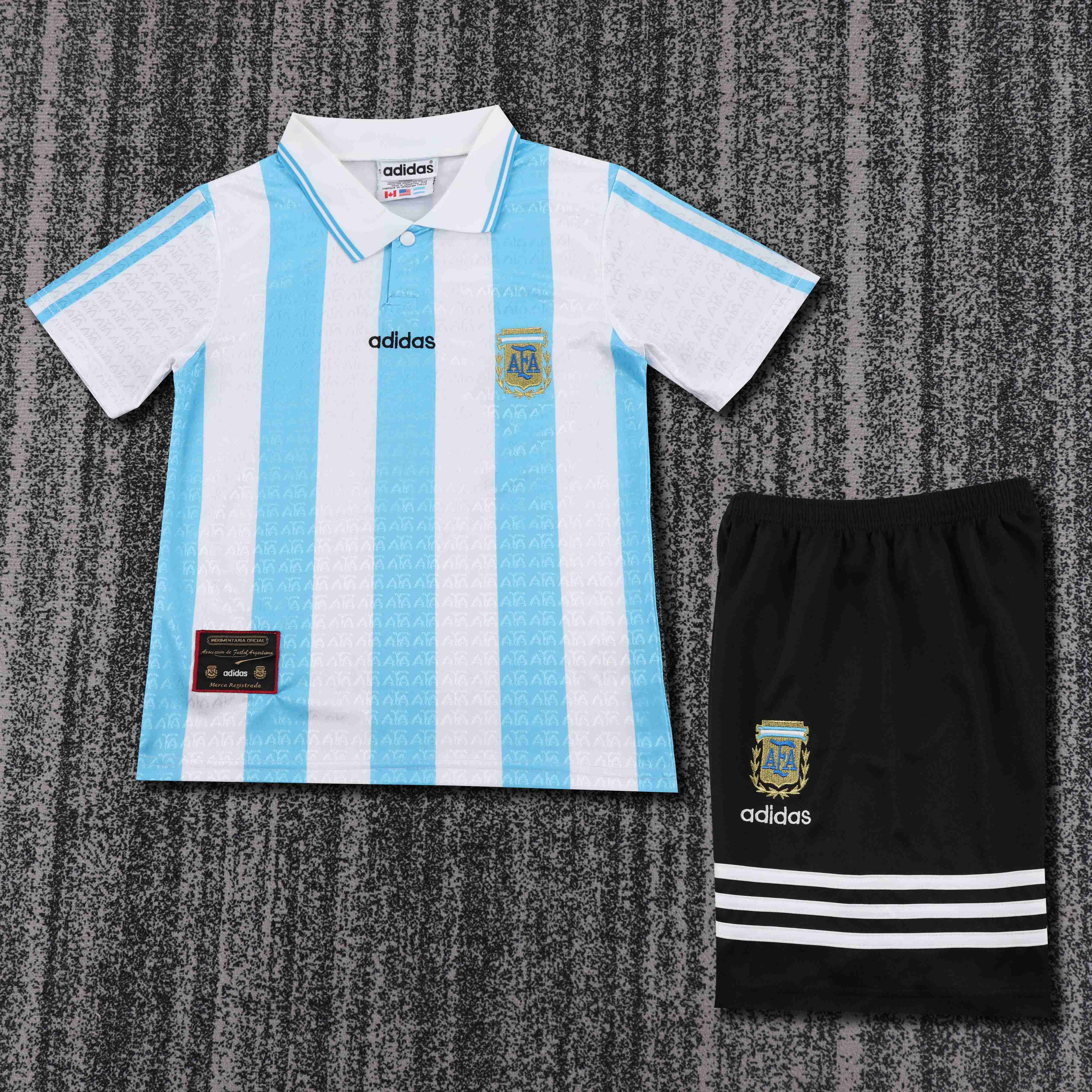 1994 Retro Argentinië Nationaal elftal Thuis Shirt Kindermaat
