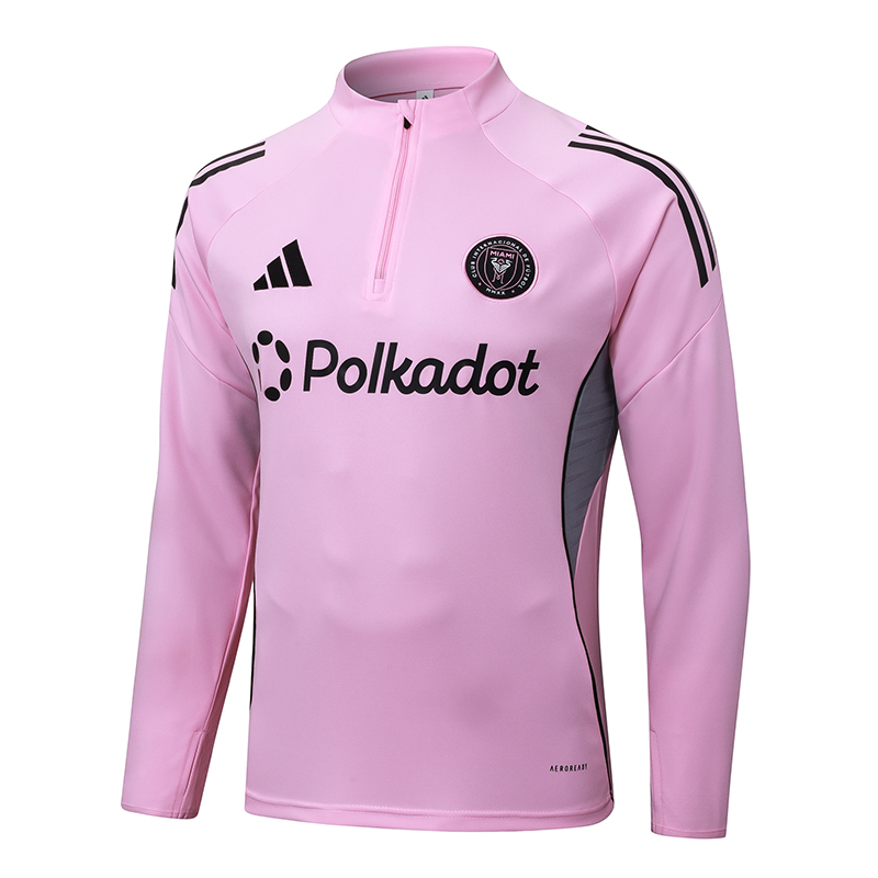 2025/2026 Inter Miami Half-Pull Training Suit Pink Football Shirt 1:1 Thai Quality Set - Image 3