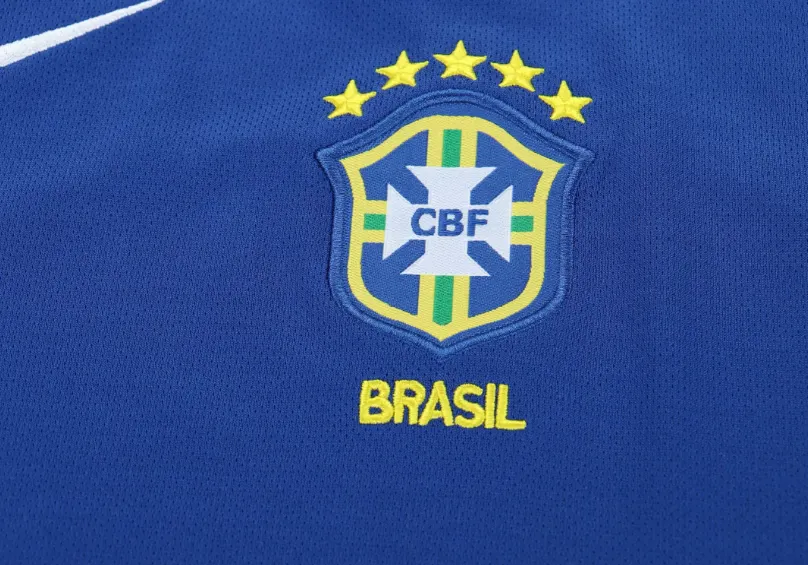 2004 Retro Brasil Visitante Camiseta de fútbol Calidad tailandesa 1:1 Talla infantil - Imagen 4