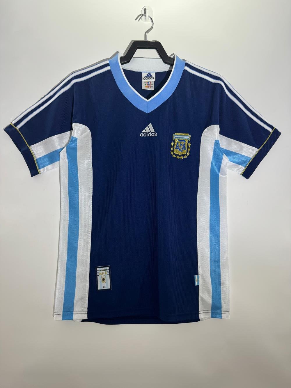 1998 Retro Argentyna Reprezentacja Wyjazdowa Koszulka Jakość tajska 1:1