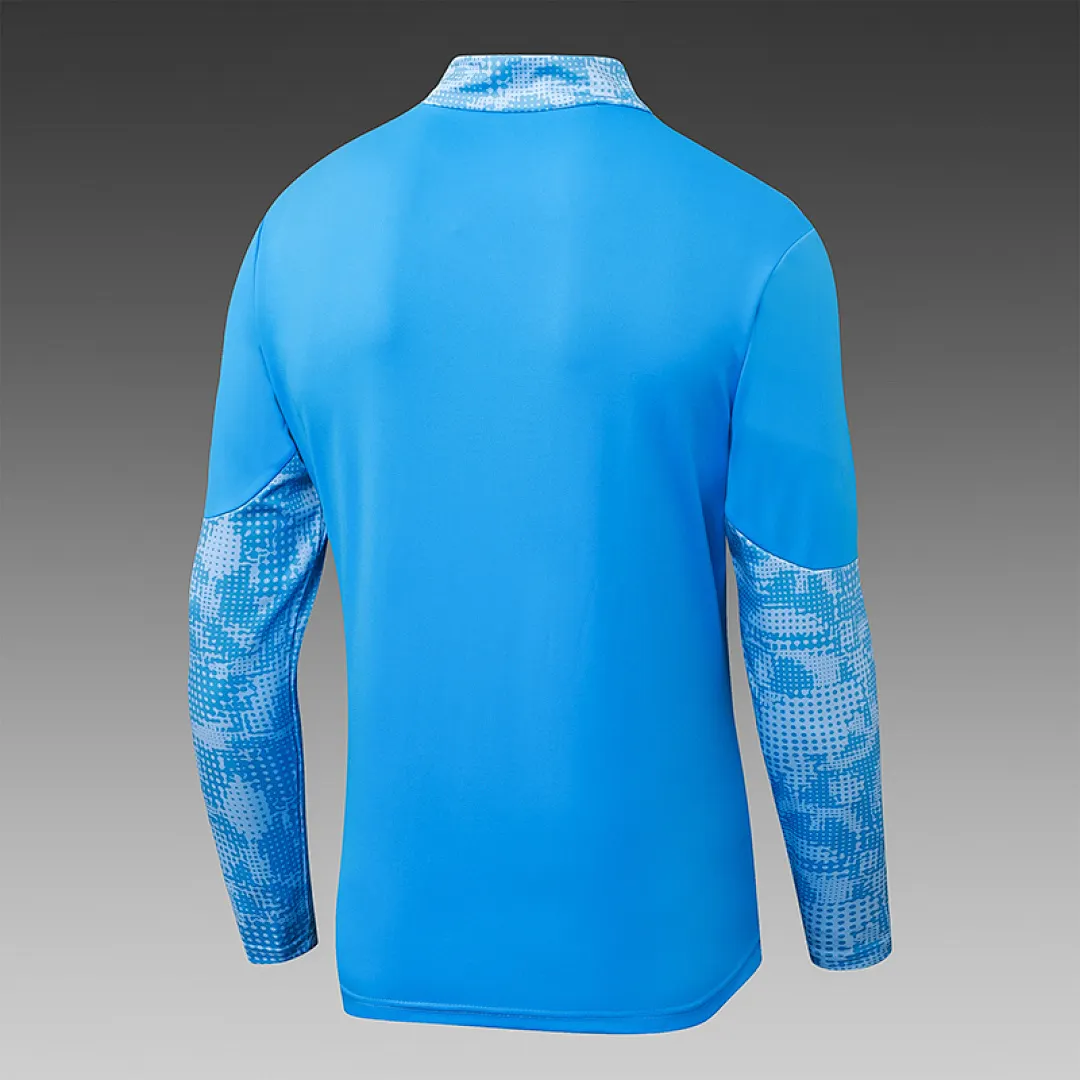 2025/2026 Manchester City Tuta mezza zip Bule Maglia da calcio Qualità thai 1:1 Set - immagine 6