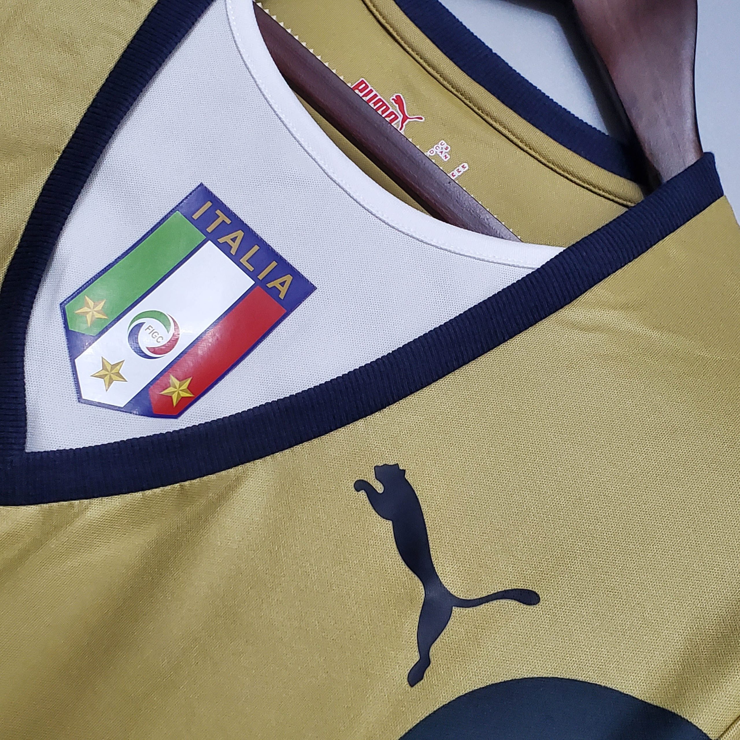 2006 Retro Italia Portero Gold Fútbol Camiseta - Imagen 6