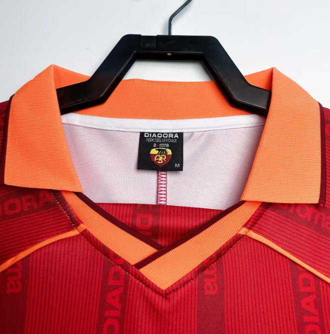1999/2000 Manga longa Retrô Roma Terceira Fora Camisa de futebol Qualidade tailandesa 1:1 - Image 4
