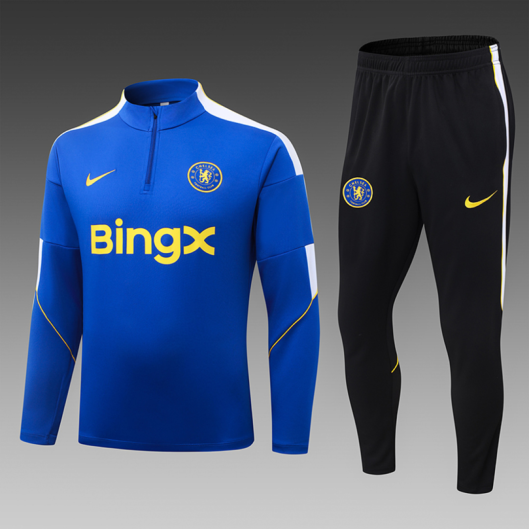 2026/2027 Chelsea Halbreißverschluss-Trainingsanzug Iridescent Blau Fußballtrikot 1:1 Thai-Qualität