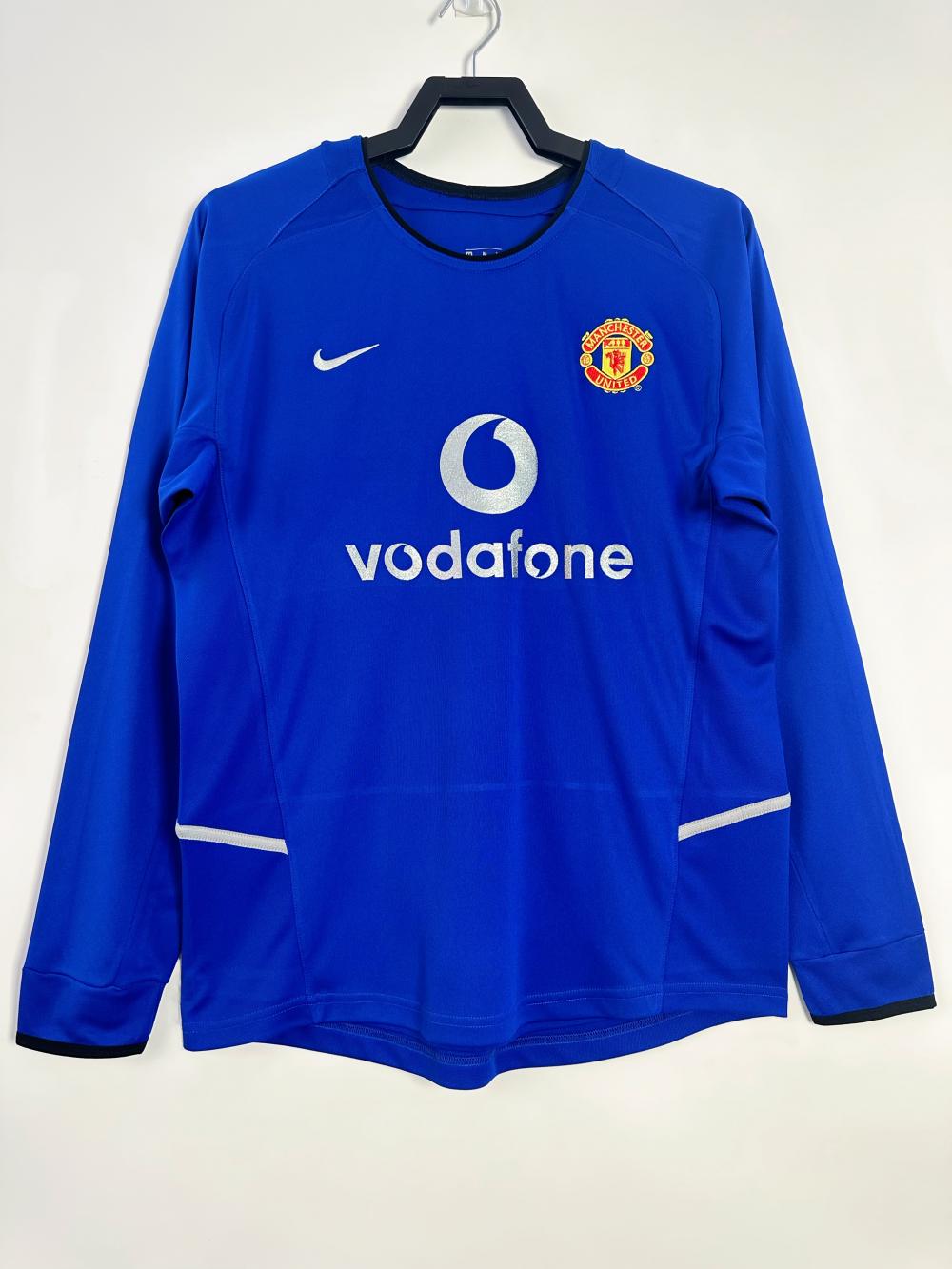 2002-2003 Retro Manga larga Manchester United Tercera Visitante Camiseta de fútbol Calidad tailandesa 1:1