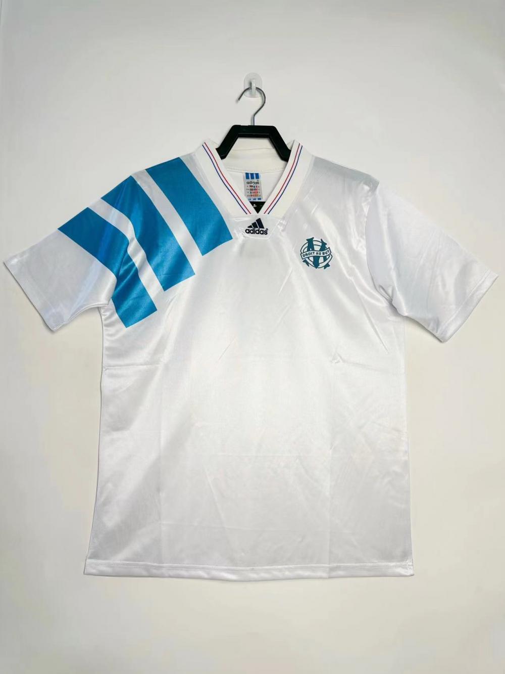 1992-1993 Retro Olympique de Marseille Thuis Voetbalshirt 1:1 Thaise kwaliteit