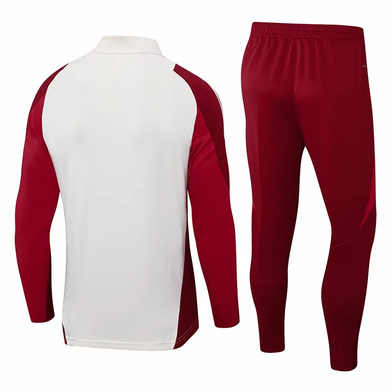 2024/2025 Bayern Halbreißverschluss-Trainingsanzug Weiß Rot Trikot Set 1:1 Thai-Qualität – Bild 3