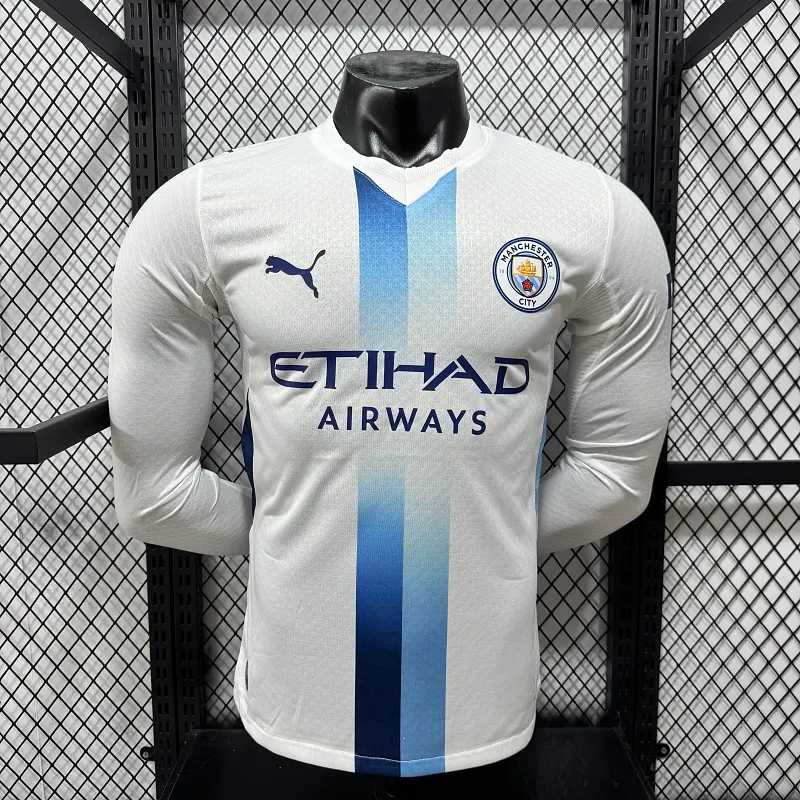 2026/2027 Длинный рукав Игровая версия Manchester City Третья Гостевая Футбольная футболка Тайское качество 1:1