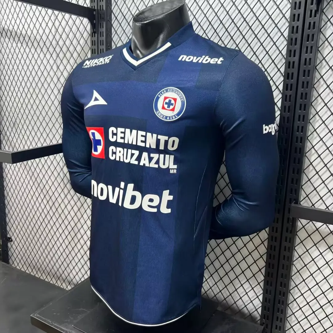 2026/2027 Uzun kol Oyuncu versiyonu Cruz Azul Üçüncü Deplasman Futbol forması 1:1 Tayland kalitesi - Görsel 4