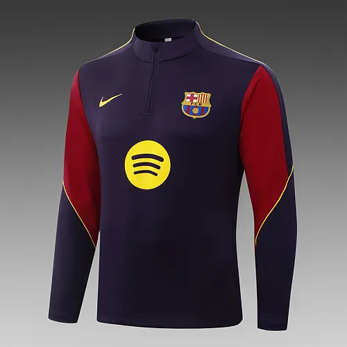 2026/2027 Barcelona Half-Pull Training Deep purple Football Shirt 1:1 Thai Quality Set - Image 4