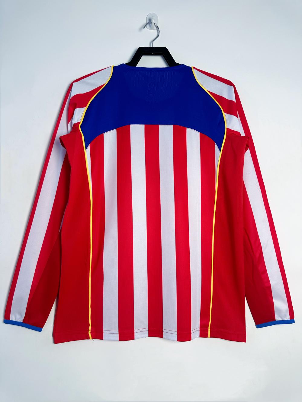 2004/2005 Rétro Manches longues Atletico Madrid Domicile Maillot de football Qualité thaï 1:1 – Image 2