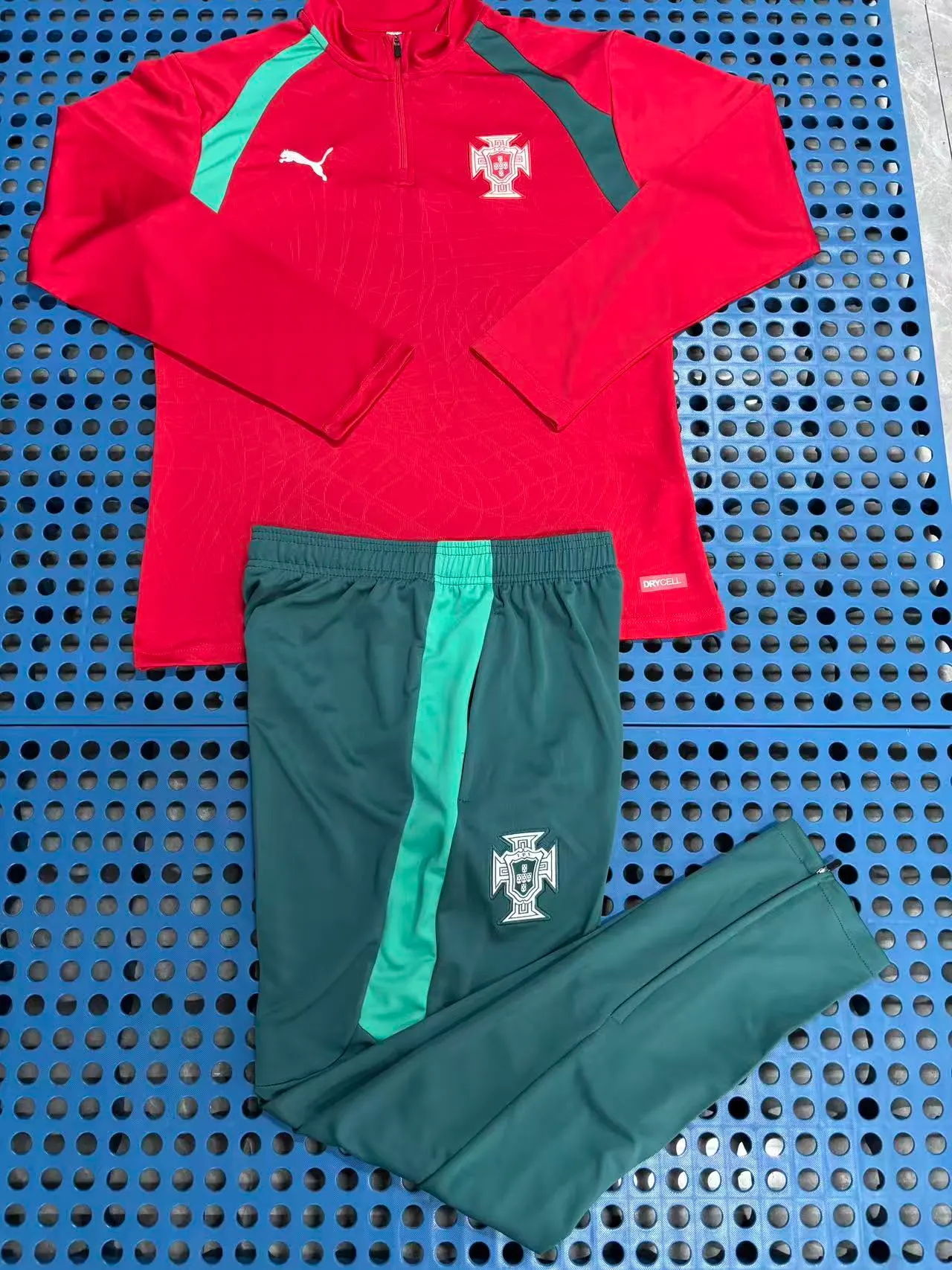 2026/2027 Portugal Half-Pull Training Suit Red Football Shirt 1:1 Thai Quality Set - Image 3