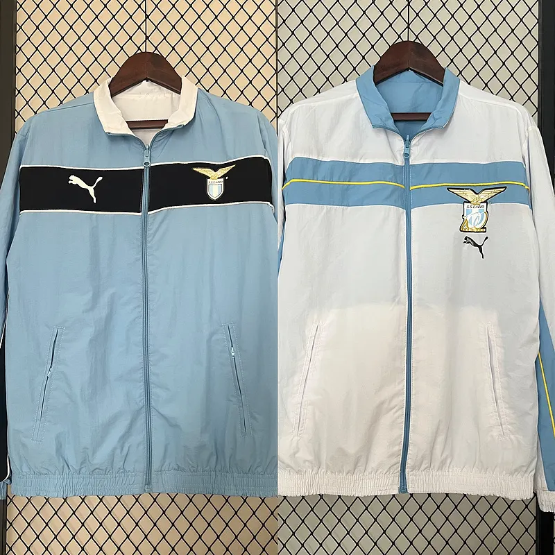 2024-2025 Lazio Wendbar Windjacke Blau-Weiß Fußballtrikot 1:1 Thai-Qualität