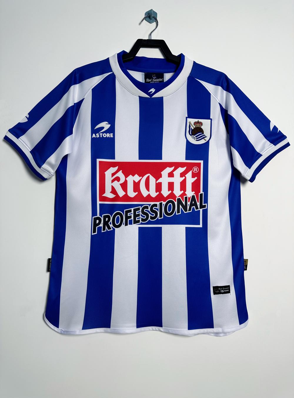 2002-2003 Rétro Real Sociedad Domicile Maillot de football Qualité thaï 1:1