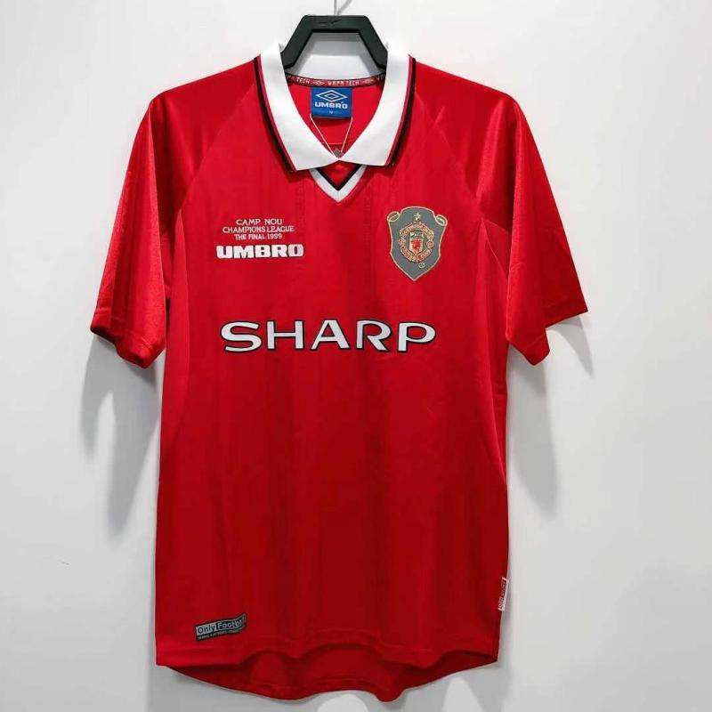 1999/2000 Rétro Manchester United Domicile Maillot de football Qualité thaï 1:1
