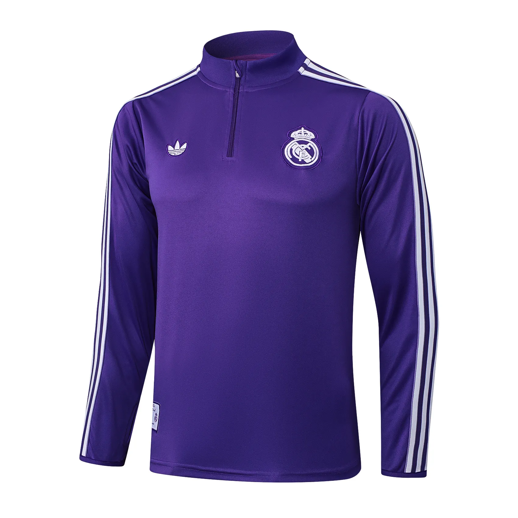 2025/2026 Real Madrid Violet Rétro Édition Survêtement demi-zip Maillot de football Qualité thaï 1:1 Ensemble – Image 3