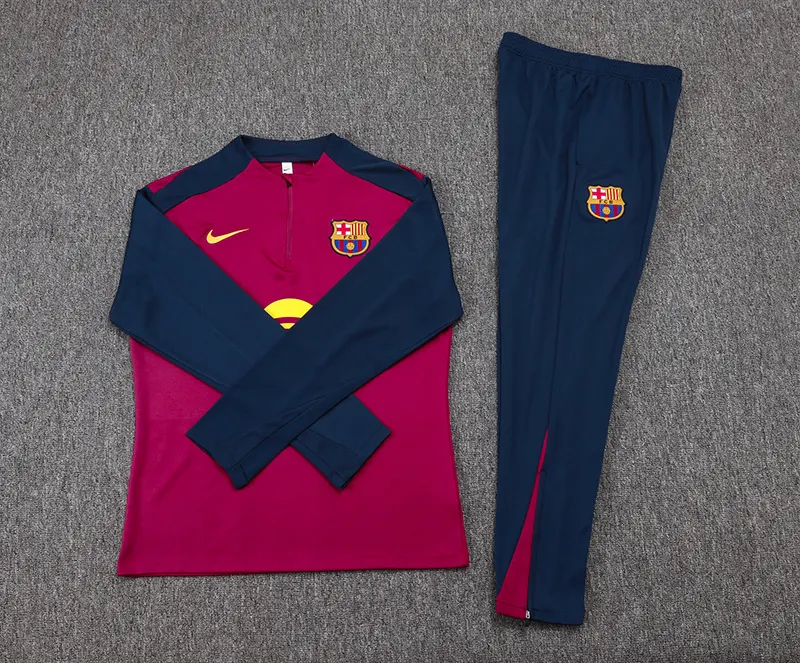 2025/2026 Barcelona Chándal media cremallera Rose Rojo Camiseta Calidad tailandesa 1:1 Conjunto - Imagen 7