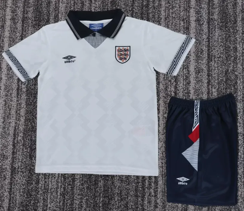 1990 Retro Inglaterra Local Camiseta de fútbol Calidad tailandesa 1:1 Talla infantil