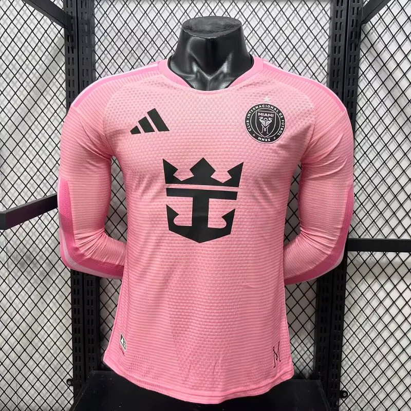 2026/2027 Manga larga Versión jugador Inter Miami Local Camiseta de fútbol 1:1 Calidad tailandesa