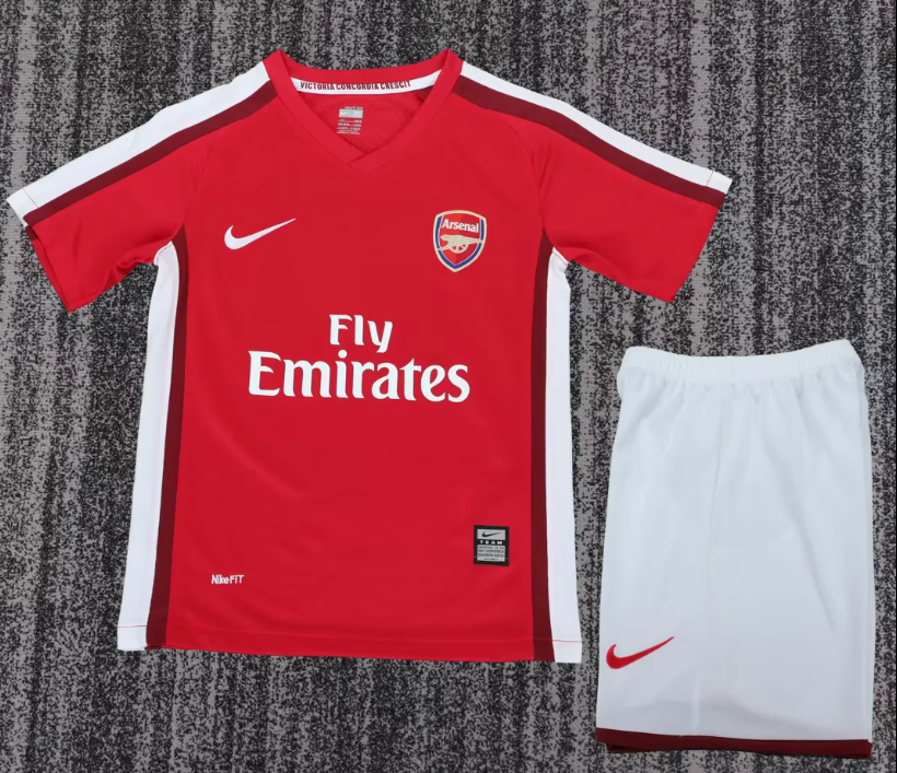 2008/2010 Retro Arsenal İç saha Futbol forması 1:1 Tayland kalitesi Çocuk bedeni