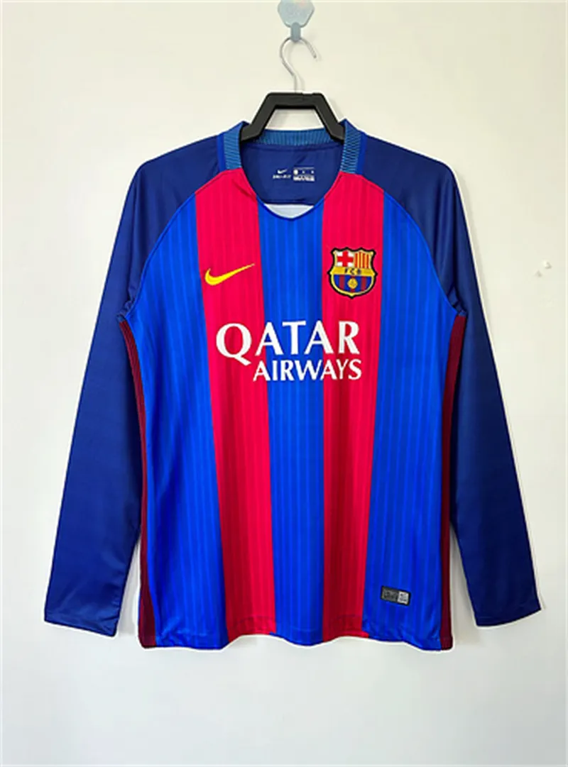 2016/2017 Retro Manica lunga Barcelona Maglia da calcio Casa Qualità thai 1:1