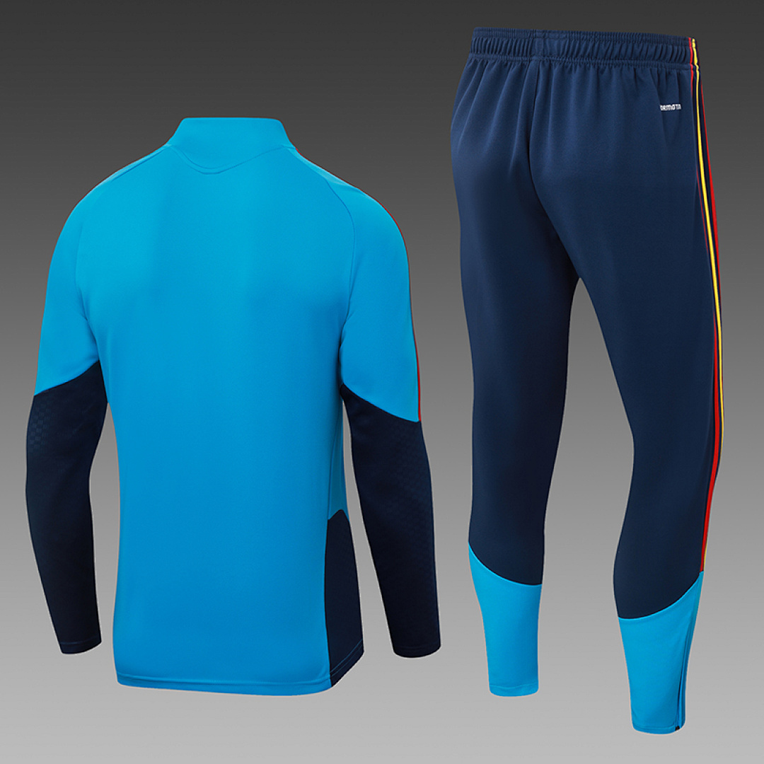 2026/2027 España Chándal media cremallera Azul Camiseta de fútbol Calidad tailandesa 1:1 Conjunto - Imagen 2