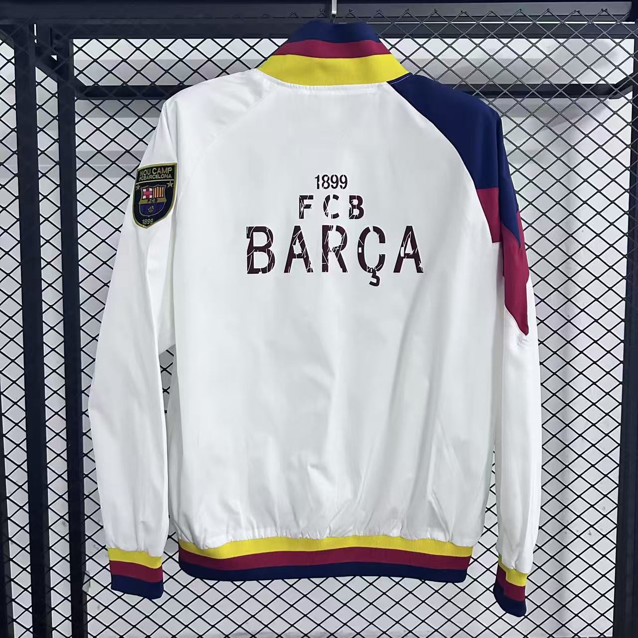2025-2026 Barcelona Chaqueta cortavientos Blanco Camiseta Calidad tailandesa 1:1 - Imagen 2