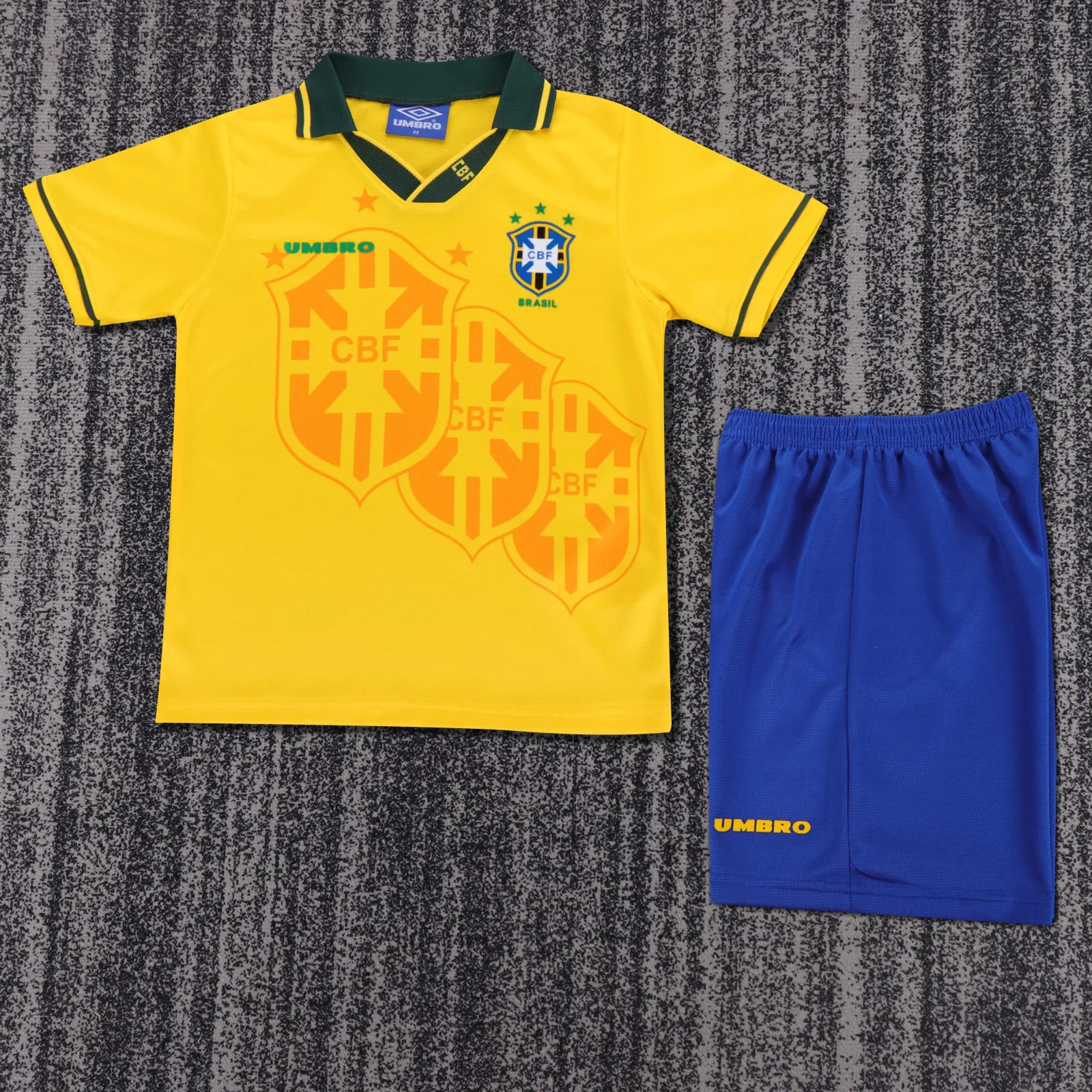 1994 Retrô Brasil Casa Camisa de futebol Qualidade tailandesa 1:1 Tamanho infantil