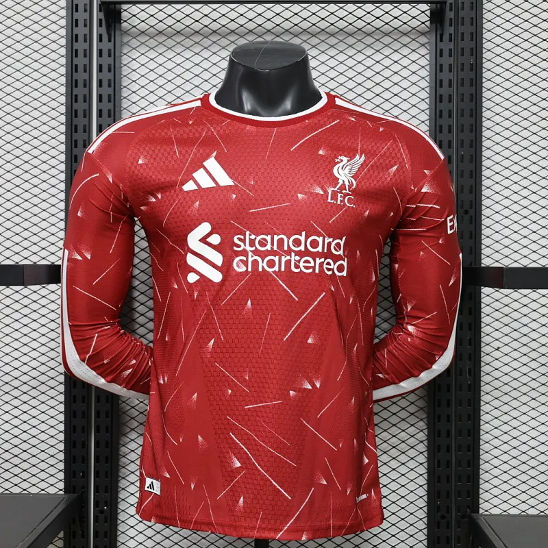 2026/2027 Manga larga Versión jugador Liverpool Local Camiseta de fútbol Calidad tailandesa 1:1